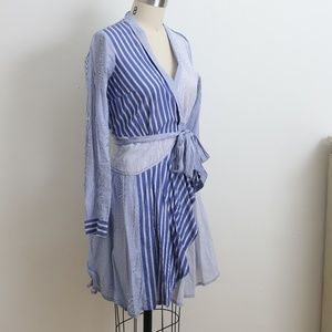 Maeve stripped shirt wrap dress